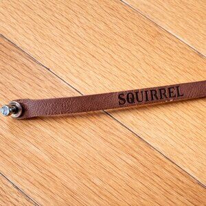 Vintage Squirrel Leather Wrist Strap Brown Minimalist Bracelet Unisex